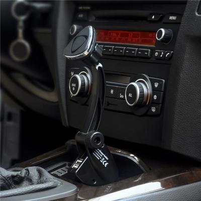 China Adjustable Car Phone Universal Dual Magnetic Usb Car Charger Phone Holder USB Car Charger for sale