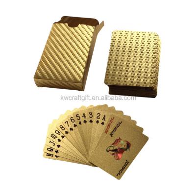 China Durable Waterproof Playing Cards Entertaiment Playing Cards Gold Foil Golden Poker Cards for sale