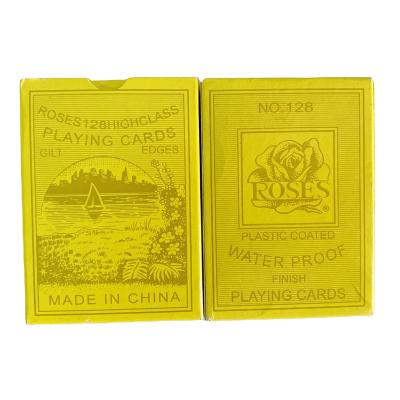 China 2021 New Plastic Paper Roses Edge Customized Gold Stamping Poker Cards Paper Playing Cards for sale