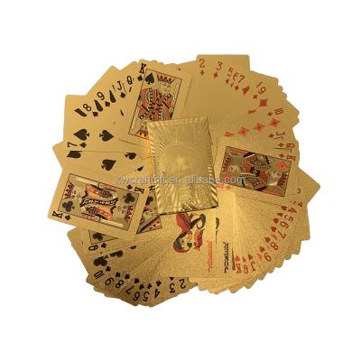 China Morden 2021 New Double Decks Gift Game Cod Classic Gold Foil Us Dollar Gold Playing Poker Cards for sale