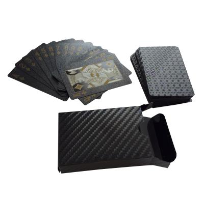 China Entertaiment Game Cards Black Foil Plastic Playing Cards With Gold Money Printing for sale