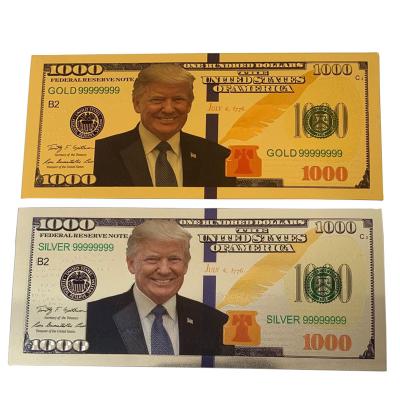 China USA promotion gift 2020 new usa trump 24k gold foil banknote trump dollar bills for sale