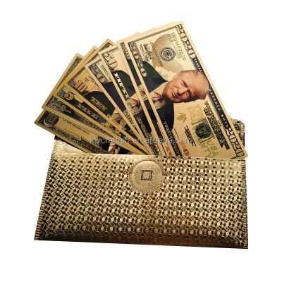 China USA Novelty Gift Certificate Gold Foil Stamping Plastic Wallet Wedding Money Envelope for sale