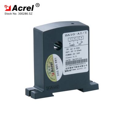 China Isolate and convert AC to DC signal Acrel BA20-AI/I cut AC0-200A input current electrical analog set 0-20mA / 4-20mA for real-time measurement for sale