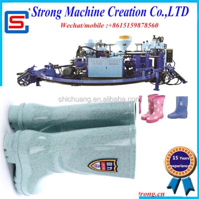 China Rain Boots Shoe Machine Factory Price Single Colors High Quality Automatic PVC Rubber Boots Men and Double Size Rotary Rain Boots Shoe Making Machine for sale