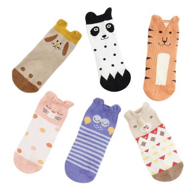 China Wholesale Viable Baby Socks Non Slip Cotton Cute Cartoon Cat Tiger Dog Bear Panda Owl Crew Animal Infant Toddler Socks Girls Boys for sale