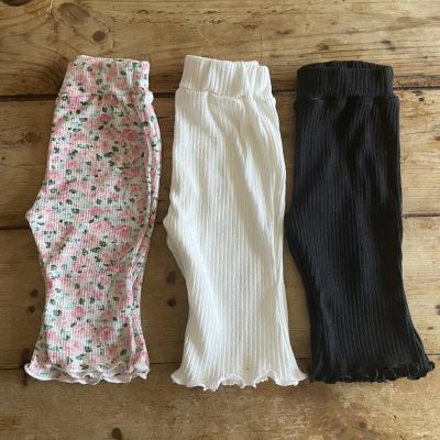 China Viable Babies Pants Solid Color Summer Long Cotton Casual Loose Soft Anti Mosquito Floral White Black Air Conditioning Pants for sale