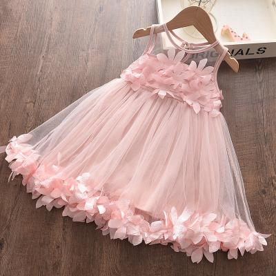 China Children's lace sleeveless lace dress summer girls' casual VEST DRESS princess sweet petal skirt for sale