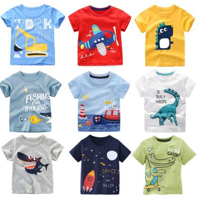 China Viable Cartoon T-shirts Kids Dinosaur Print T-shirt For Boys Children Summer Short Sleeve T-shirt Cotton Tops Clothing for sale