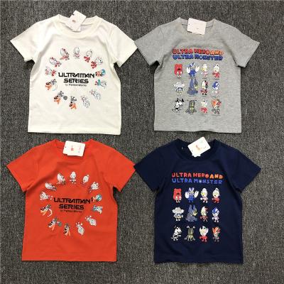 China 2021 Summer T-shirts Boys Viable Cartoon Japaneses Style Short Sleeve Cotton Round Neck Children Kids Character Casual Clothing for sale