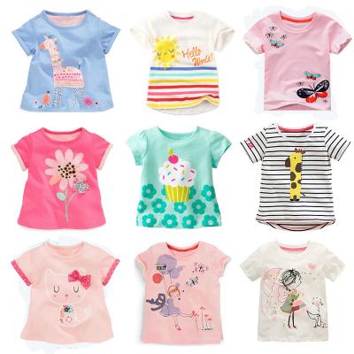 China 15 Colors Summer Girls T-shirt Brand Designer Pure Cotton Flower Floran Candy Color Kids Children Viable Tee Tops Outfit Fashion for sale