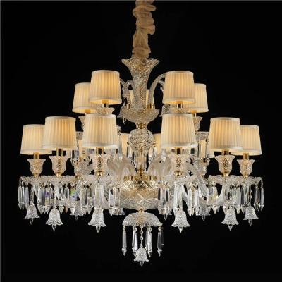 China Fancy Lamp MD87120 Lights Crystal Chime Chandeliers High Quality Modern Meerosee Gold and Clear Glass-Glass Lighting for sale