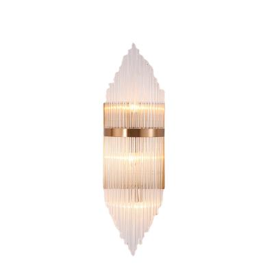 China Meerosee Contemporary Down Pendant Lights Art Crystal Lights Luxury Wall Lighting MD85503 Bedside Glass Chandelier Lamp Wall Hanging for sale