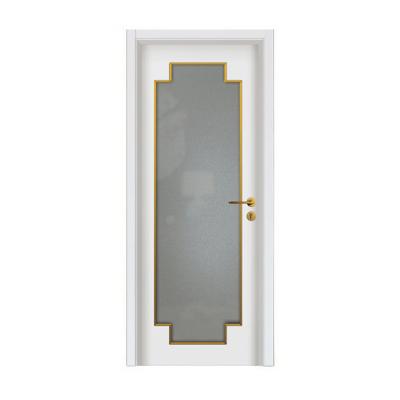 China Luxury interior wooden front door modern simple white wood door design and decor glass door glass for sale