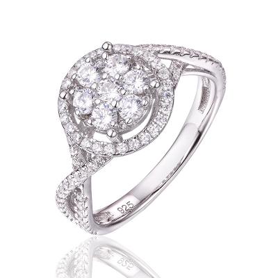 China 925 Sterling Silver FASHIONABLE Popular Luxury Ring White CZ Wedding Ring For Women for sale