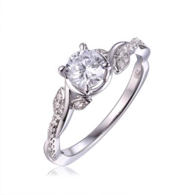 China Luxury Popular TRENDY 925 Sterling Silver Round Shape White CZ Wedding Ring For Women for sale