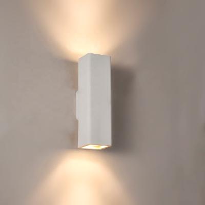 China Modern Hot Sale Modern White Attractive Square Decoration Amazon GU10 Led Plaster Gypsum Wall Lamp for sale