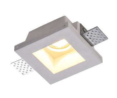 China Modern White Attractive Square HR Ceiling Recessed Trimless Plaster GU10 Led Lamps Gypsum Downlight for sale