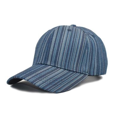 China New JOINT Baseball Cap OE Striped Hat Mens Cotton Spring Travel Sun Hat Peaks for sale