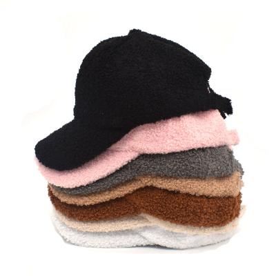 China Hot Men's Couples Hat Autumn And Winter Solid Color Hat Peaked Lambswool JOINT Baseball Cap Women's Hat for sale