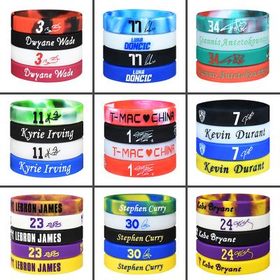 China James Curry Kobe Owen Star Student Signature Student Wristband Silicone Sports Small Silicone Basketball Luminous Wrist Strap for sale