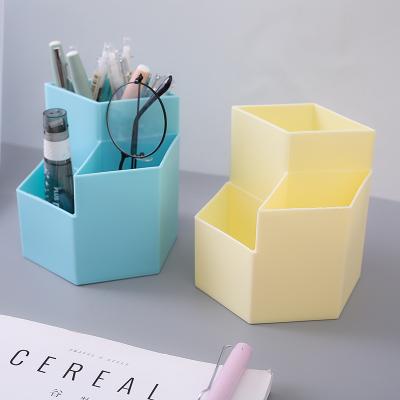 China The other Nordic creative multi-functional desktop bucket holder three rhombus three grid ornament decorative storage bucket for sale