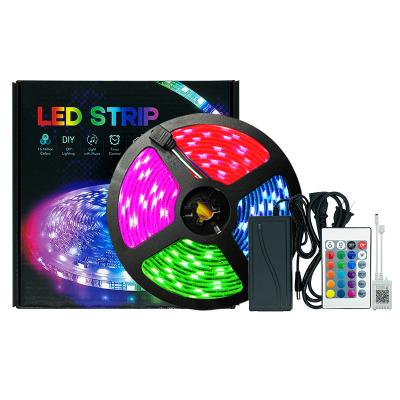 China Store 5M 10m 15M SMD 5050 12V Smart RGB Flexible Remote De Tiras RGB Waterproof Luces Led Lights Strip for sale