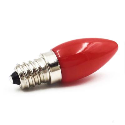 China Mini E12 LED Bulb 110V 220V 1W Candle Bulb 110V 220V 1W Glass Cover Red Light Bulb SMD2835 LED Lamp Buddha Lotus God Red Light for sale