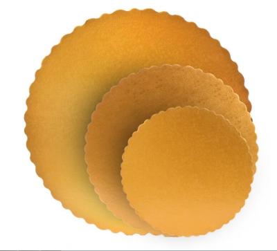 China Recycled Materials Food Grade Cardboard White Base 4 6 8 10 12 Gold Foil Cake Board Mini Size Round Gold Foil Paper Board Cake Stand Aluminum Foil Cake Boards for sale