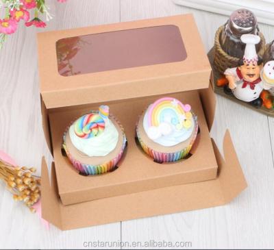 China Recycled Materials China Fast Delivery Lower MOQ Party Shower Favor Supplies Gift Container Different Size White Cupcake Muffin Cake Boxes for sale