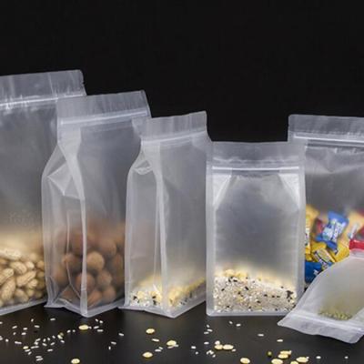 China BIODEGRADABLE wholesale frosted zipper lock transparent top sealed self sealed rice plastic bag packaging for sale