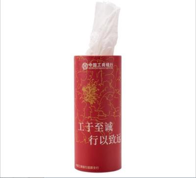 China Recycled Materials Wholesale Custom Printed Customer Design Cylindrical Hotel Box For Towels Tissue Paper Car Suction Paperbox for sale