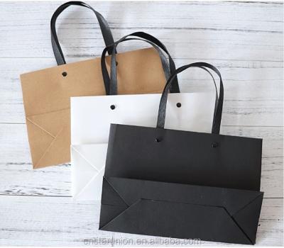 China CUSTOM BROWN Kraft Paper Recyclable PAPER GRADUATE BAG FOR CLOTHES PACKAGING WITH PRINTED LOGO for sale