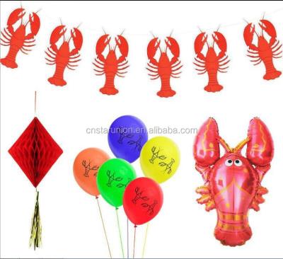 China Crawfish Shop Decoration Pendant Decoration Set Disposable Tableware Summer Party Supplies Customized for sale