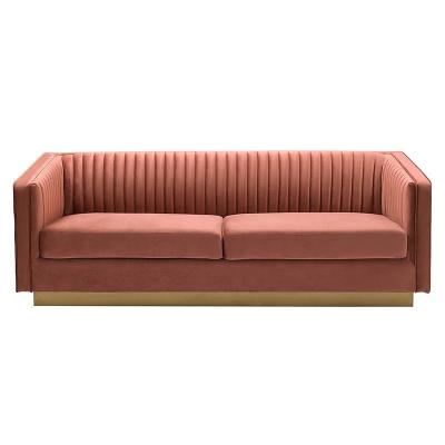 China Modern Design Modular Comfortable Classic Sofa Furniture Lounger Style Double Seat French Velvet Sofa for sale