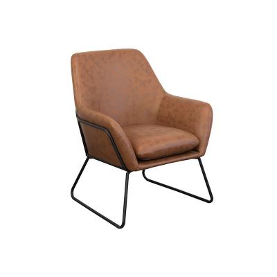 China Nordic Modern Leather Designer Stable Chair Designer Art Armchair Living Room Leisure Leather Chair for sale