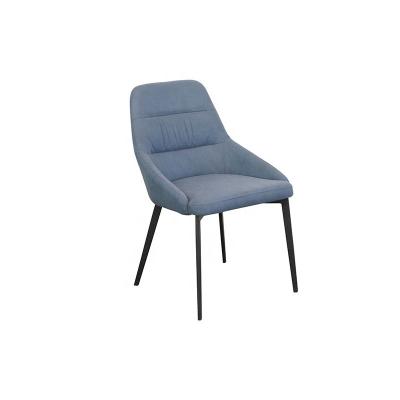 China European style high quality velvet stable hot sale different colors dining arc chair with metal tube legs for sale