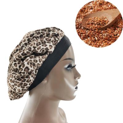 China Wireless Microwave Woman Flaxseed Thermal Hair Cap For Hair Care for sale