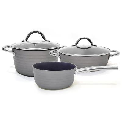 China Sustainable Aluminum Nonstick Coating Kitchen Cooking Pots Cookware Sets for sale