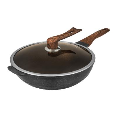 China 32cm Maifan Sustainable Universal Stone Kitchen Wok Nonstick Pan for sale