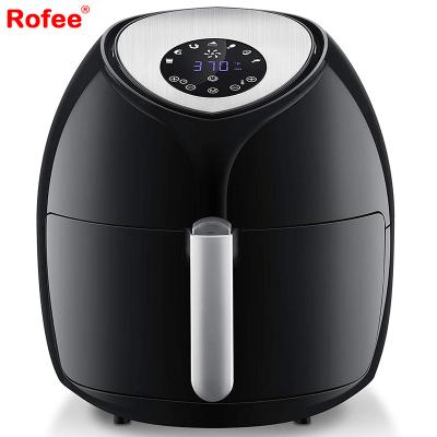 China Hotel 6 Quart LCD Digital Touch Screen Basket Non-Stick Detachable Air Fryer Electric Hot Air Fryers Oven for sale