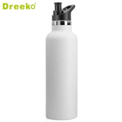 China Sustainable Double Walled Vacuum Insulated Stainless Steel Water Bottle 750ml Outdoor Sport Bottle With Bite Valve Lid for sale