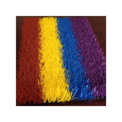 China Beautiful Artificial Grass Rainbow Purple Green Blue Red Colorful Carpet Kindergarten Grass Artificial Grass Lawn for sale