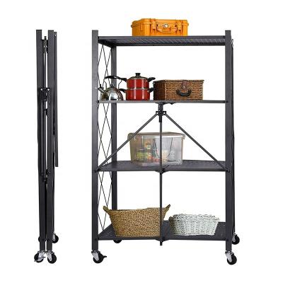 China Corrosion Protection Folding Metal Shelves Folding Shelf Storage Metal Home Storage Metal Rack Steel Shelving Rack for sale