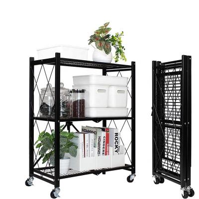 China Corrosion Protection 3 4 5 Tier Metal Garage Storage Folding Organizer Shelf Rack for sale