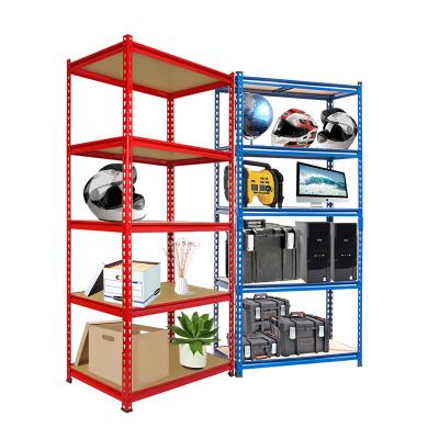 China Corrosion Protection 5 Tier Slotted Corner Shelving Rivet Rack Light Duty Storage Boltless Shelving for sale