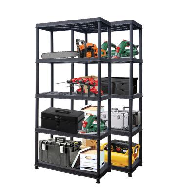 China Suitable for outdoor storage stacking racks plastic shelf boltless garage shelving for sale