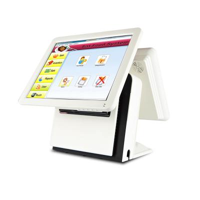 China Double Screen POS Dual Display Fast Heat Dissipation White Color Embedded Panel Type for sale