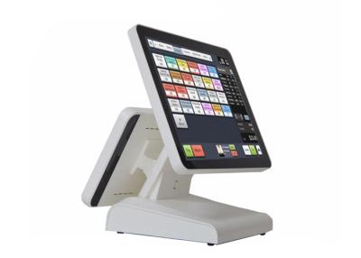 China White Color Restaurant  POS Dual Display With Windows System Modern Design for sale