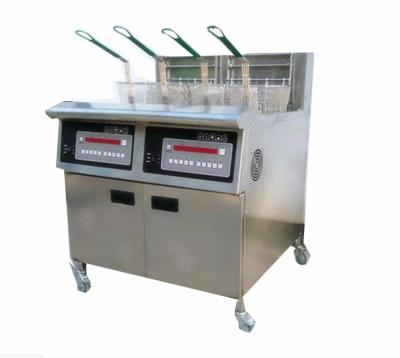 China Shineho Deep Fryer Broasted Chicken Machine Large To Target Open Fryer With Computer Panel 2 Tanks For Potato Chips for sale